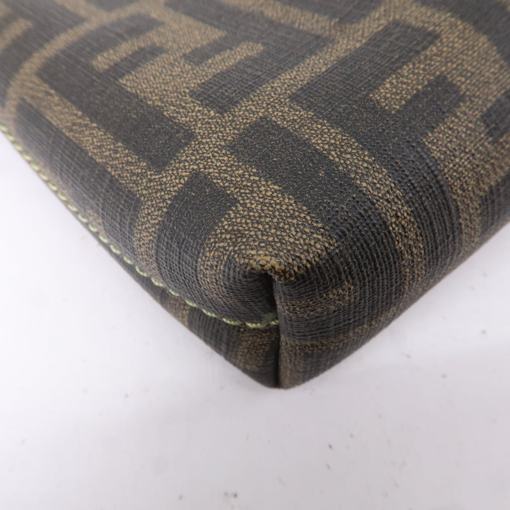 FENDI Zucca Print PVC Accessory Pouch Bag Khaki Green 8BR592