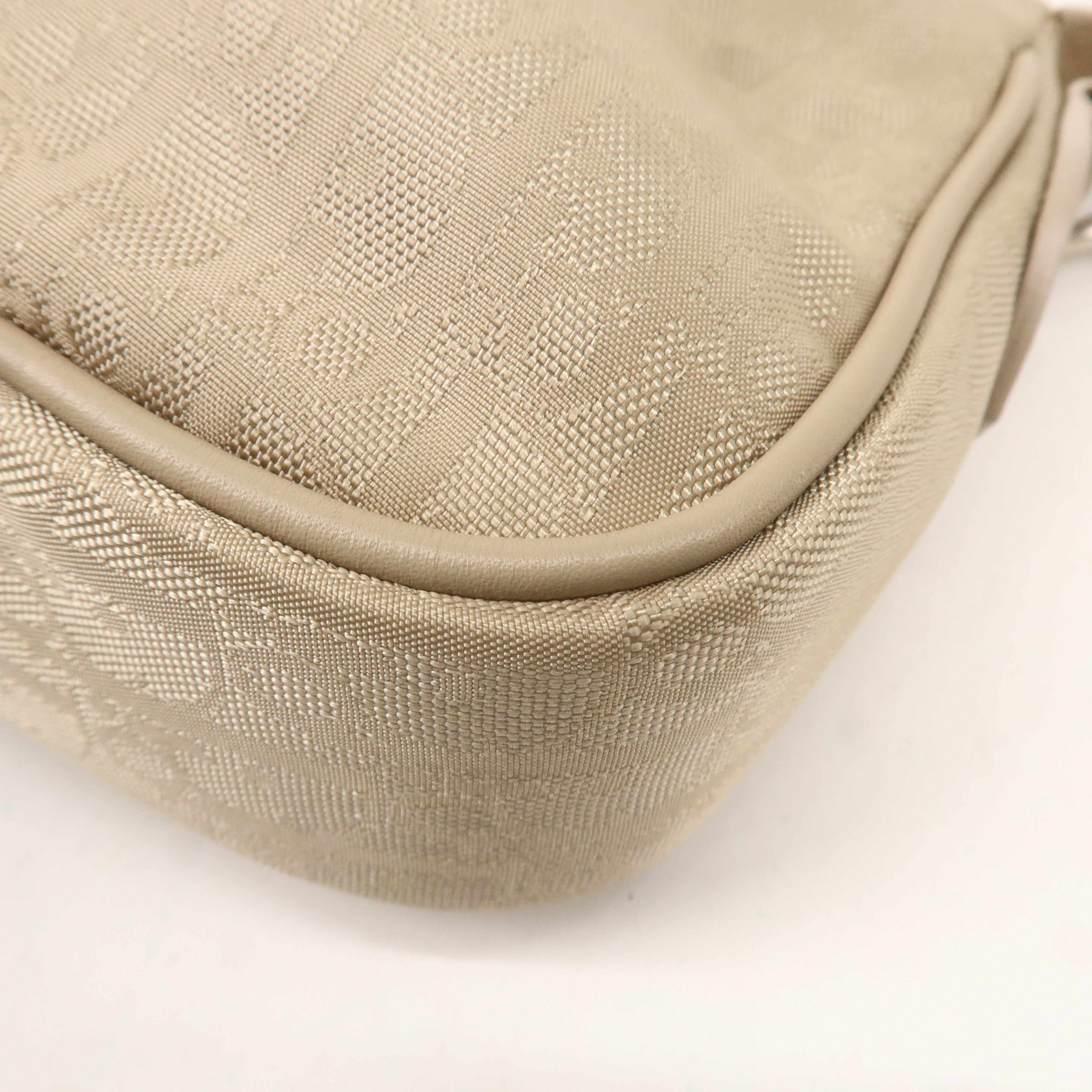 Christian Dior Trotter Nylon Leather Shoulder Bag Beige