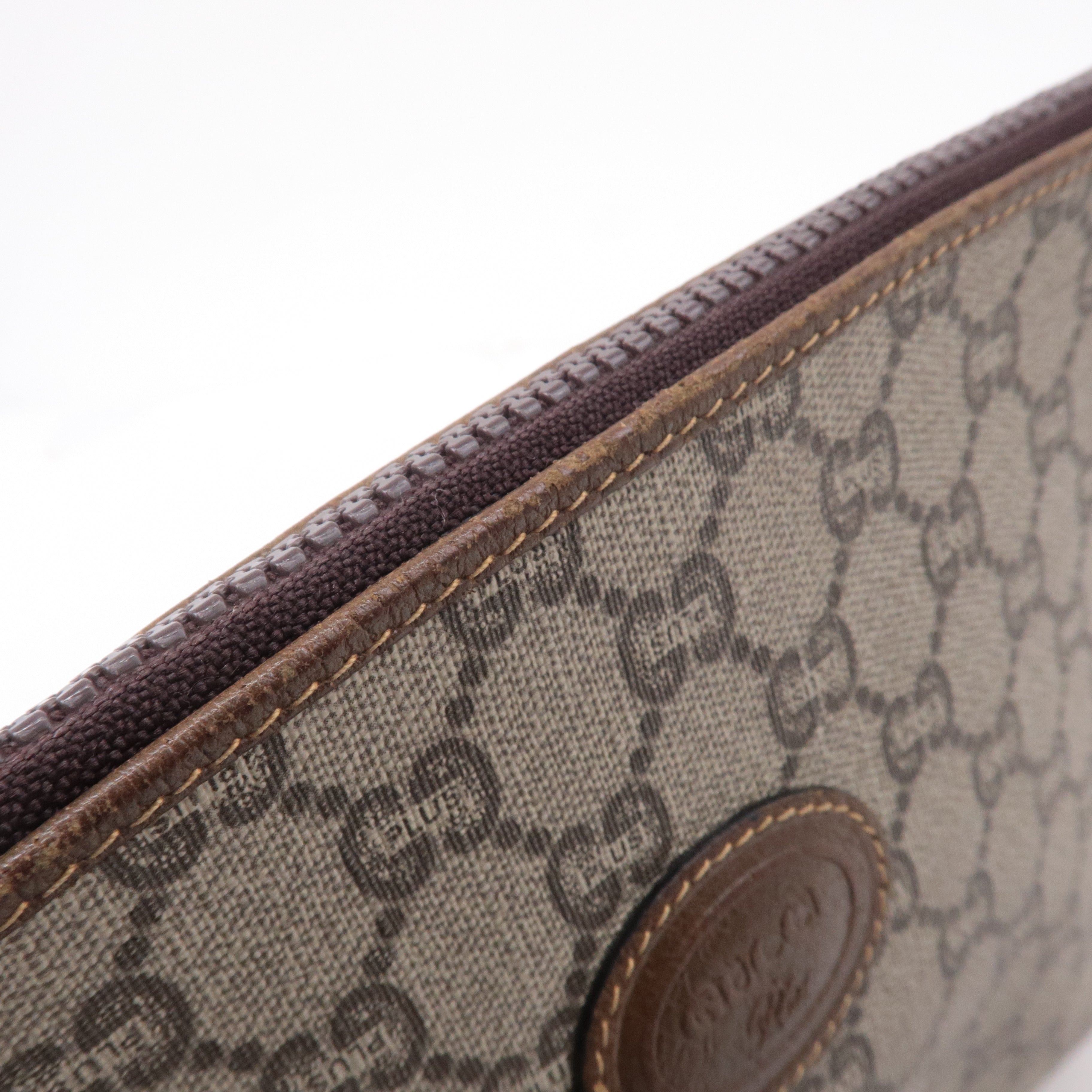 GUCCI Set of 2 Old Gucci GG Plus Leather Clutch Bag Beige Brown