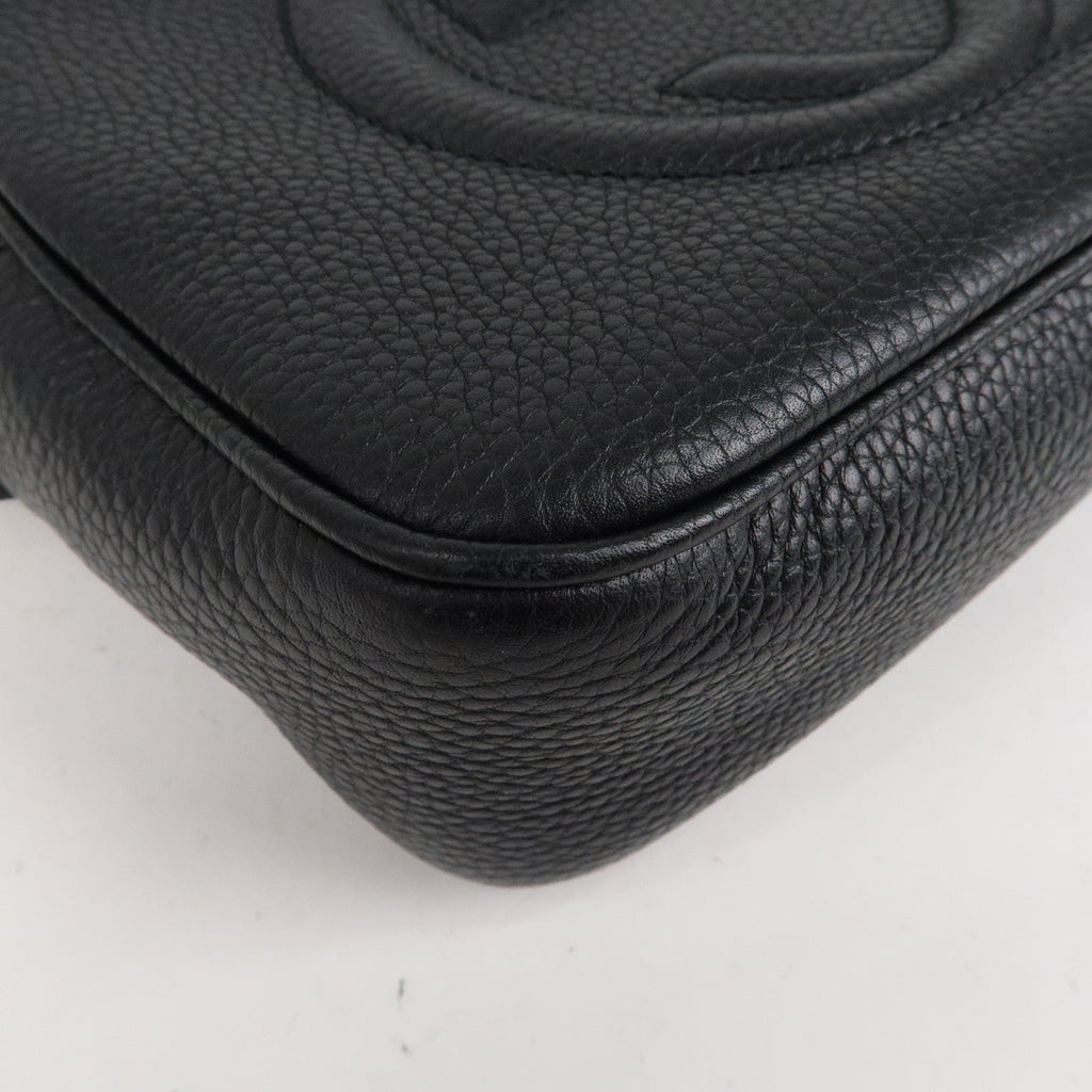 GUCCI SOHO Small Disco Leather Shoulder Bag Black 308364