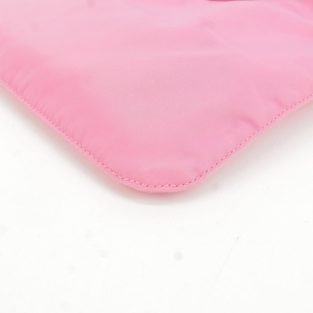 Prada Logo Nylon Shoulder Bag Crossbody Bag Purse Pink B7372