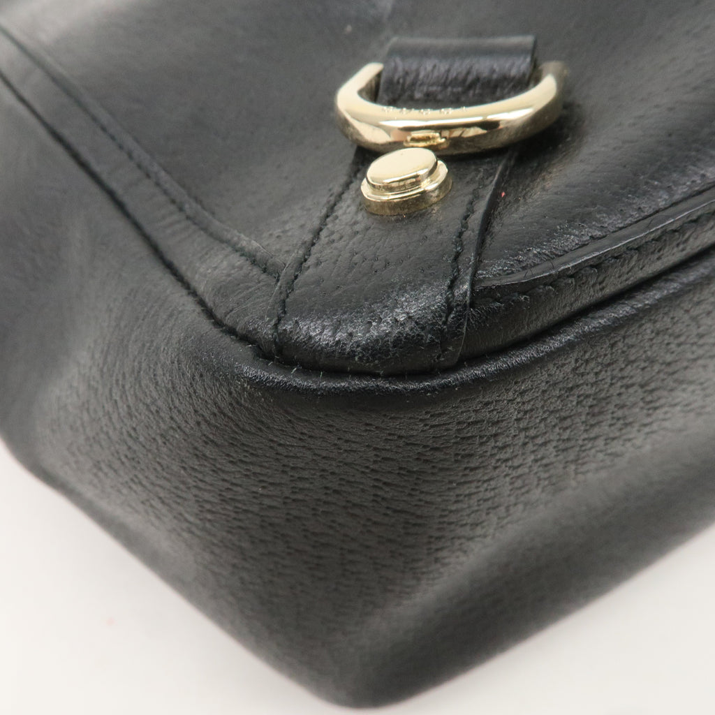 GUCCI Abbey Leather Tote Bag Hand Bag Black 130739