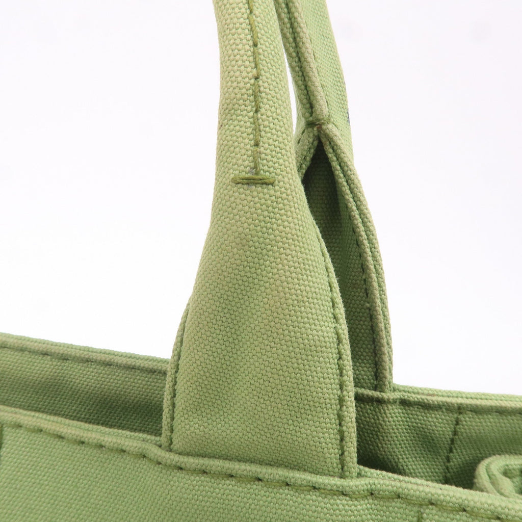 Prada Canapa Canvas Tote Bag Hand Bag Green B1877B