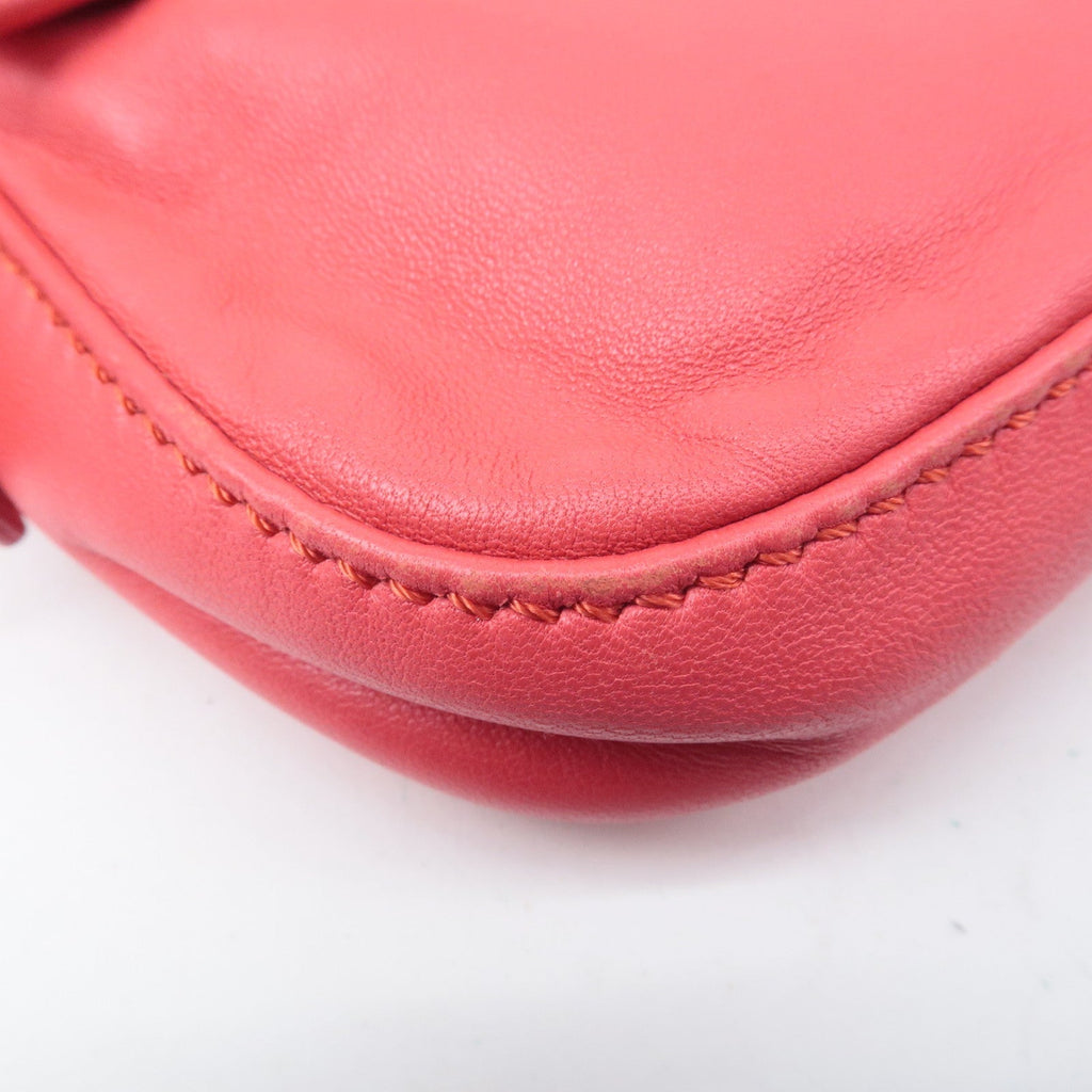 FENDI Mamma Baguette Leather Hand Bag Shoulder Bag Pink 8BR600