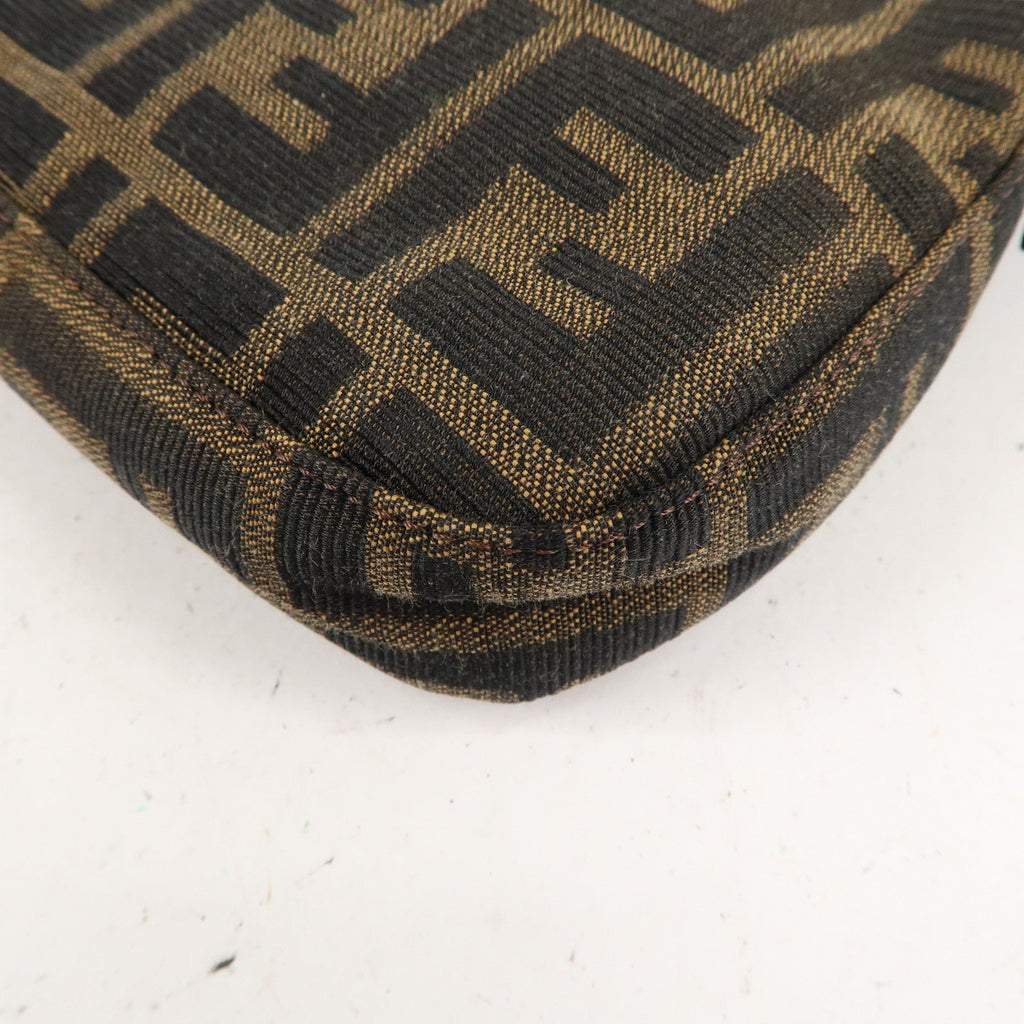 FENDI Zucca Mamma Baguette Canvas Leather Shoulder Bag 26424