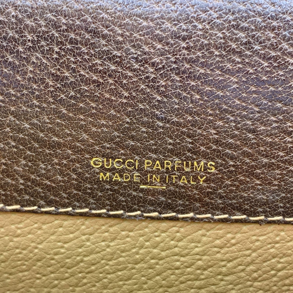 Gucci Vintage Monogram Canvas Vertical Shoulder Bag with Stripes