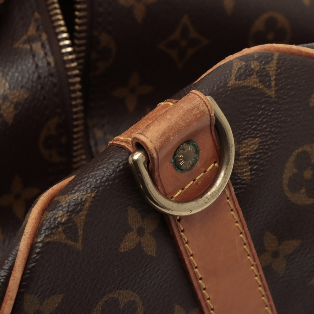 Louis Vuitton Brown Canvas Keepall Bandouli√®re 55 handbag bag