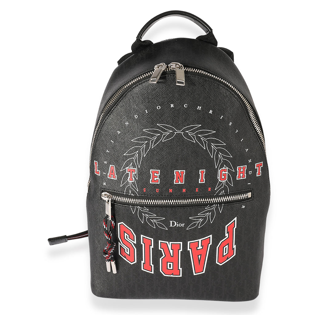 CHRISTIAN DIOR Homme Black Coated Canvas Late Night Backpack
