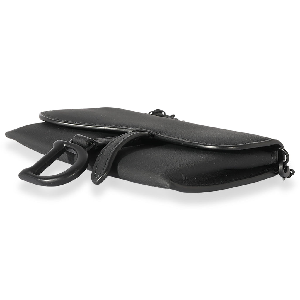 CHRISTIAN DIOR Black Ultra Matte Calfskin Saddle Belt Pouch