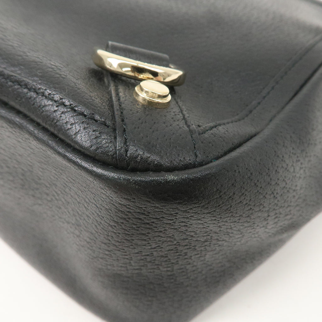 GUCCI Abbey Leather Tote Bag Hand Bag Black 130739
