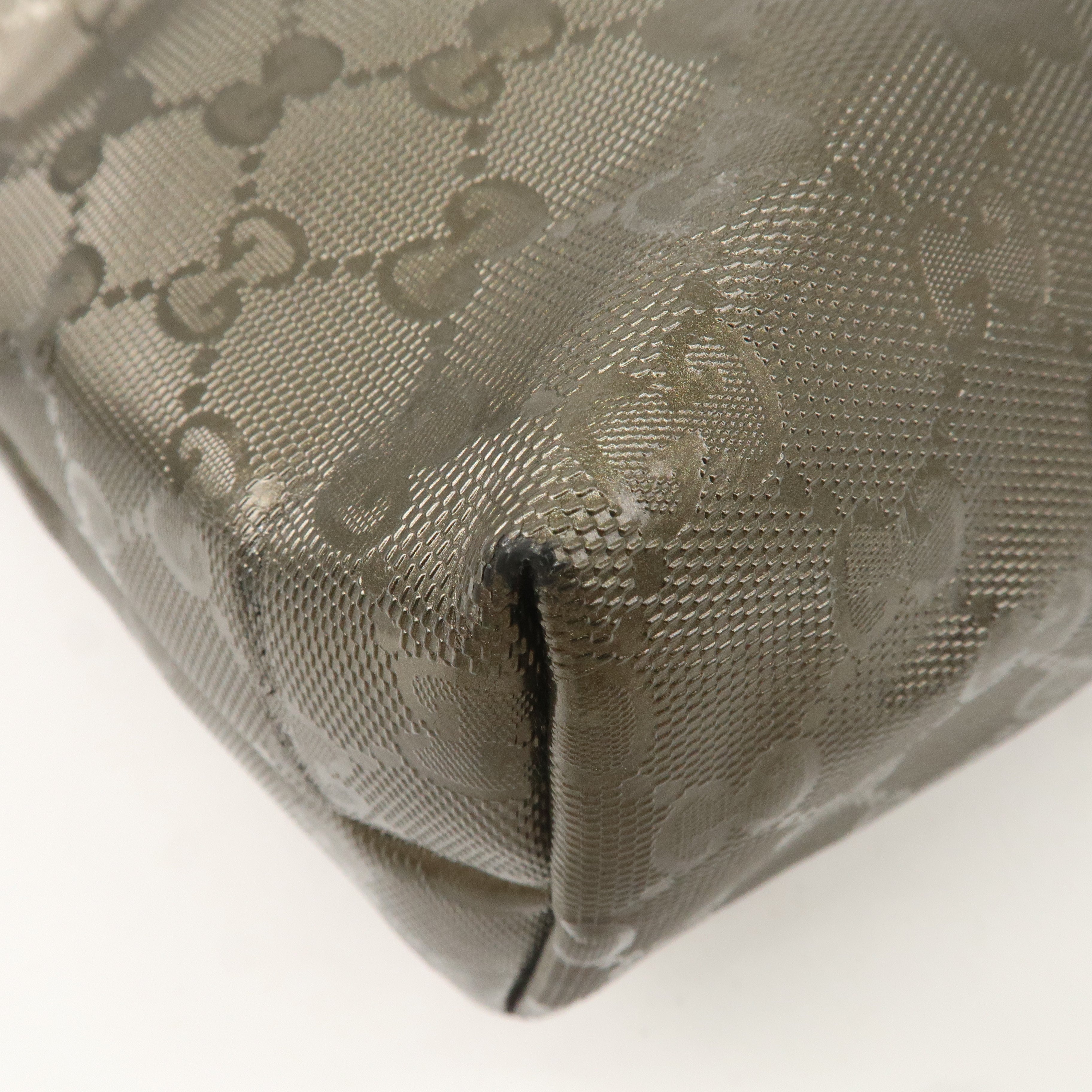 GUCCI GG Imprime PVC Leather Tote Bag Bronze 211138