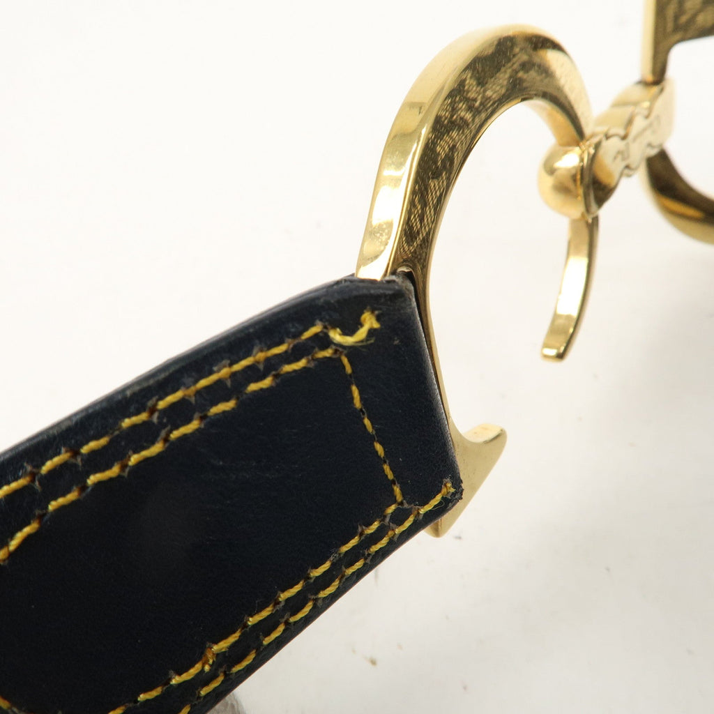 Christian Dior Saddle Bag Trotter Canvas Leather Shoulder Bag Navy