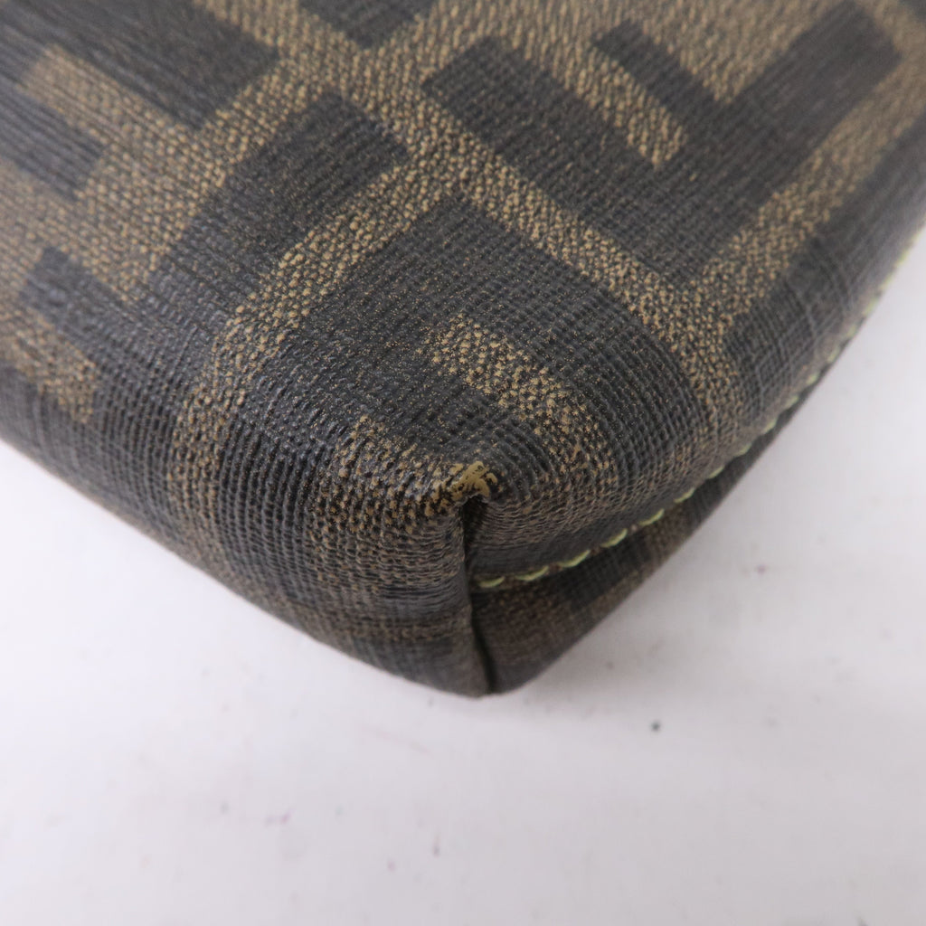 FENDI Zucca Print PVC Accessory Pouch Bag Khaki Green 8BR592