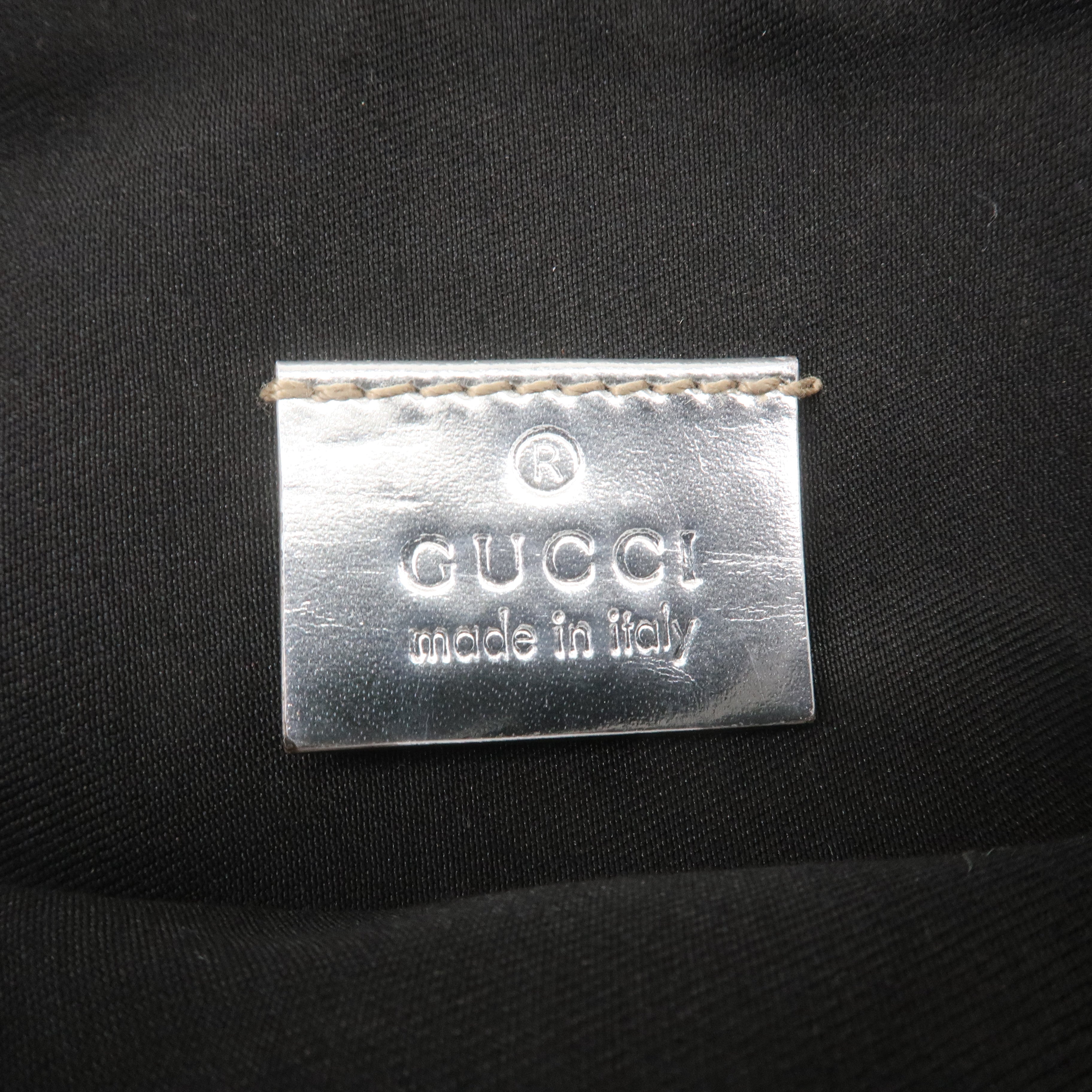 GUCCI Boat Bag Set of 2 GG Canvas Leather Hand Bag 07198 190393