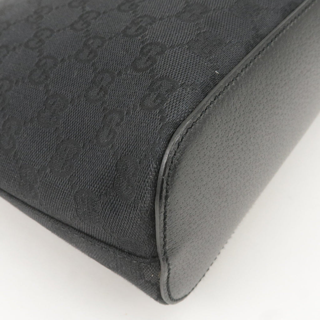 GUCCI GG Monogram Canvas Leather Shoulder Bag Black 115003