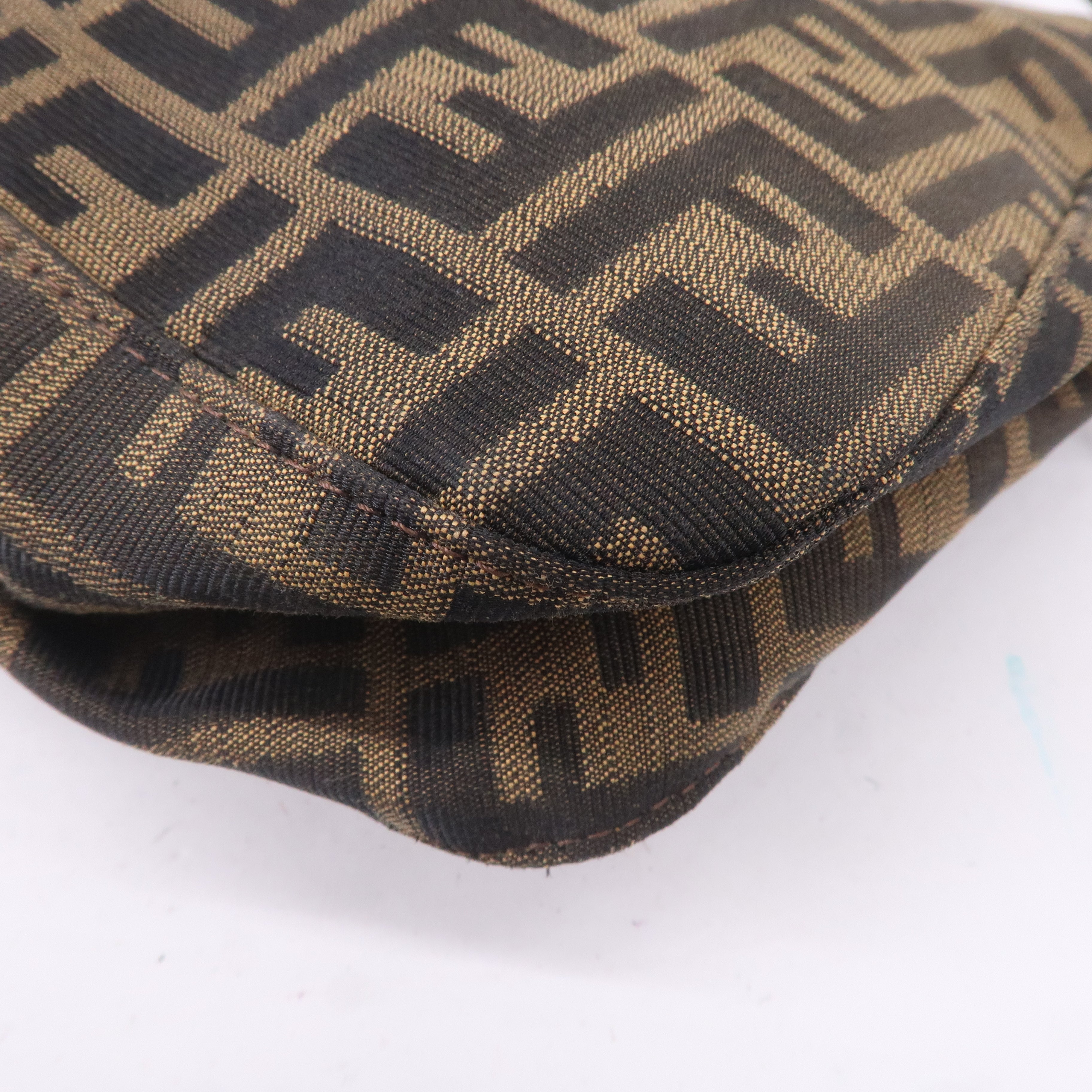 FENDI Zucca Canvas Leather Shoulder Bag 26325