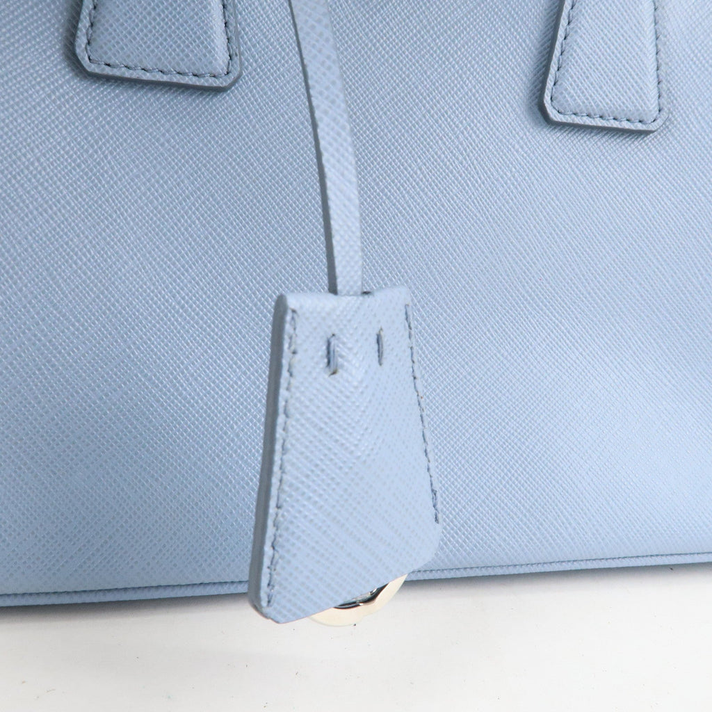 Prada Logo Leather 2Way Bag Hand Bag Shoulder Bag Blue 1BA838
