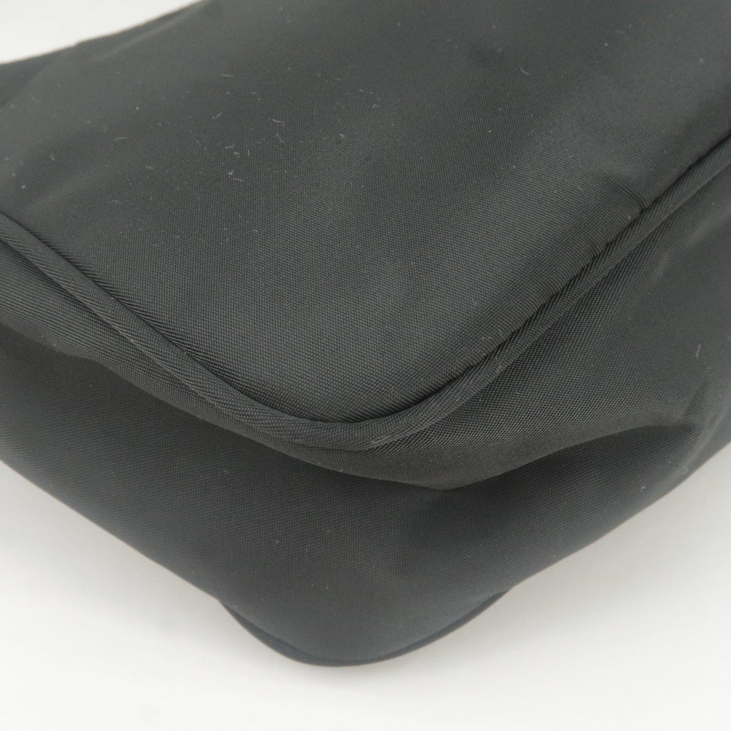 Prada Logo Nylon Pouch Mini Hand Bag Purse NERO Black MV519
