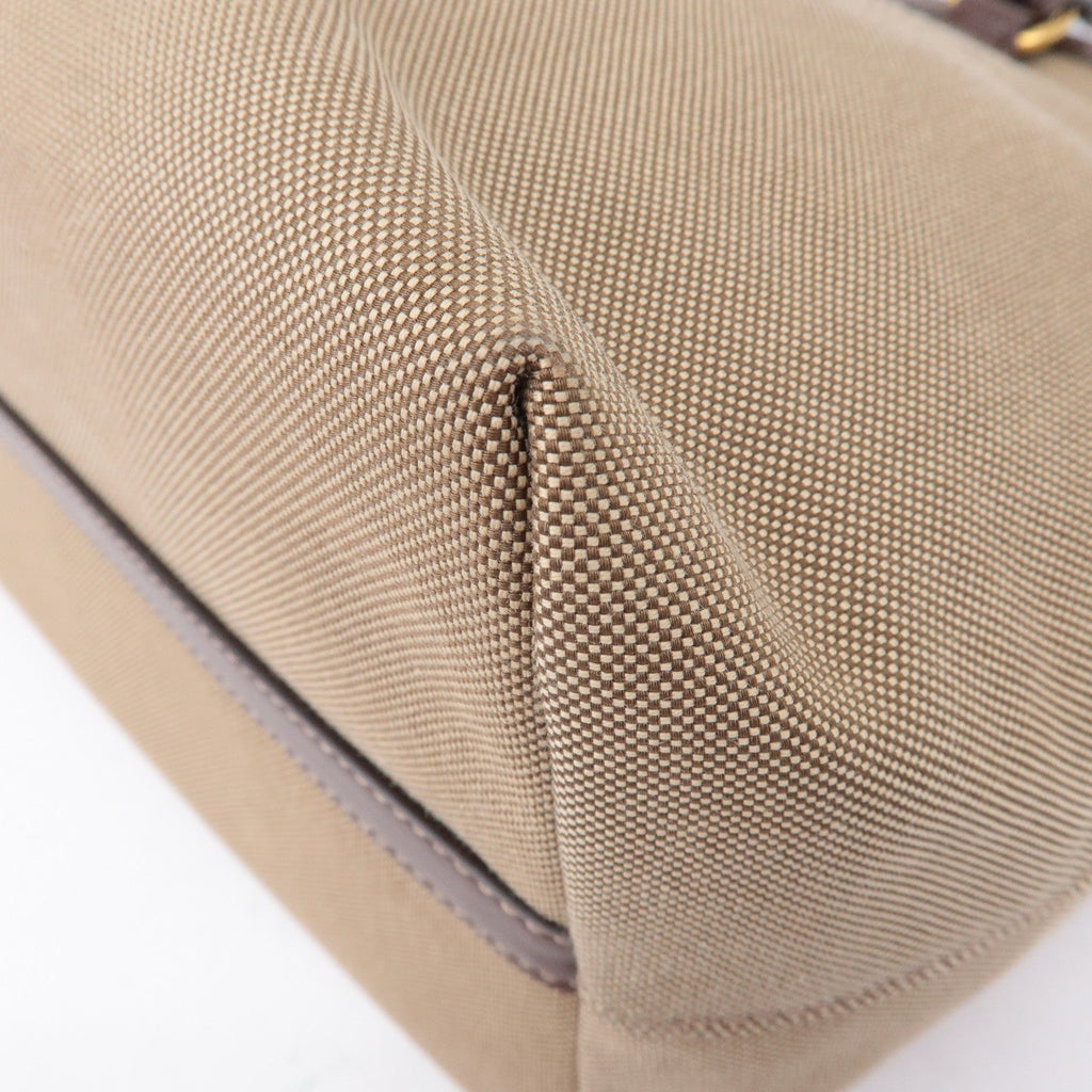 Prada Logo Jacquard Leather Tote Bag Beige Brown 1BG158