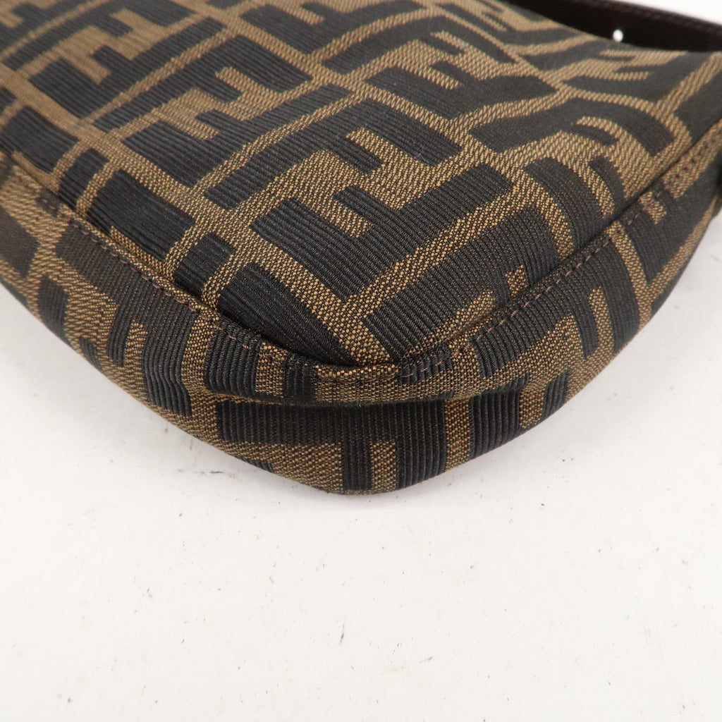 FENDI Zucca Mamma Baguette Canvas Leather Shoulder Bag 26424