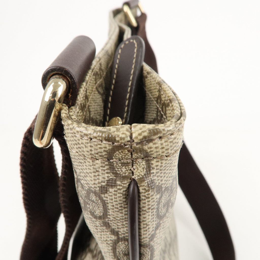 GUCCI GG Supreme Leather Shoulder Bag Beige Brown 201446