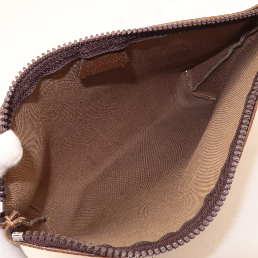 GUCCI Set of 2 Old Gucci GG Plus Leather Clutch Bag Beige Brown