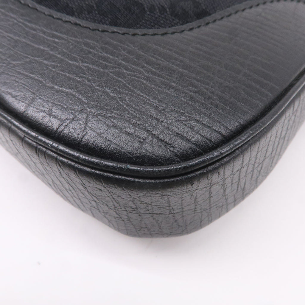 GUCCI Sherry GG Canvas Leather Shoulder Bag Black 130779
