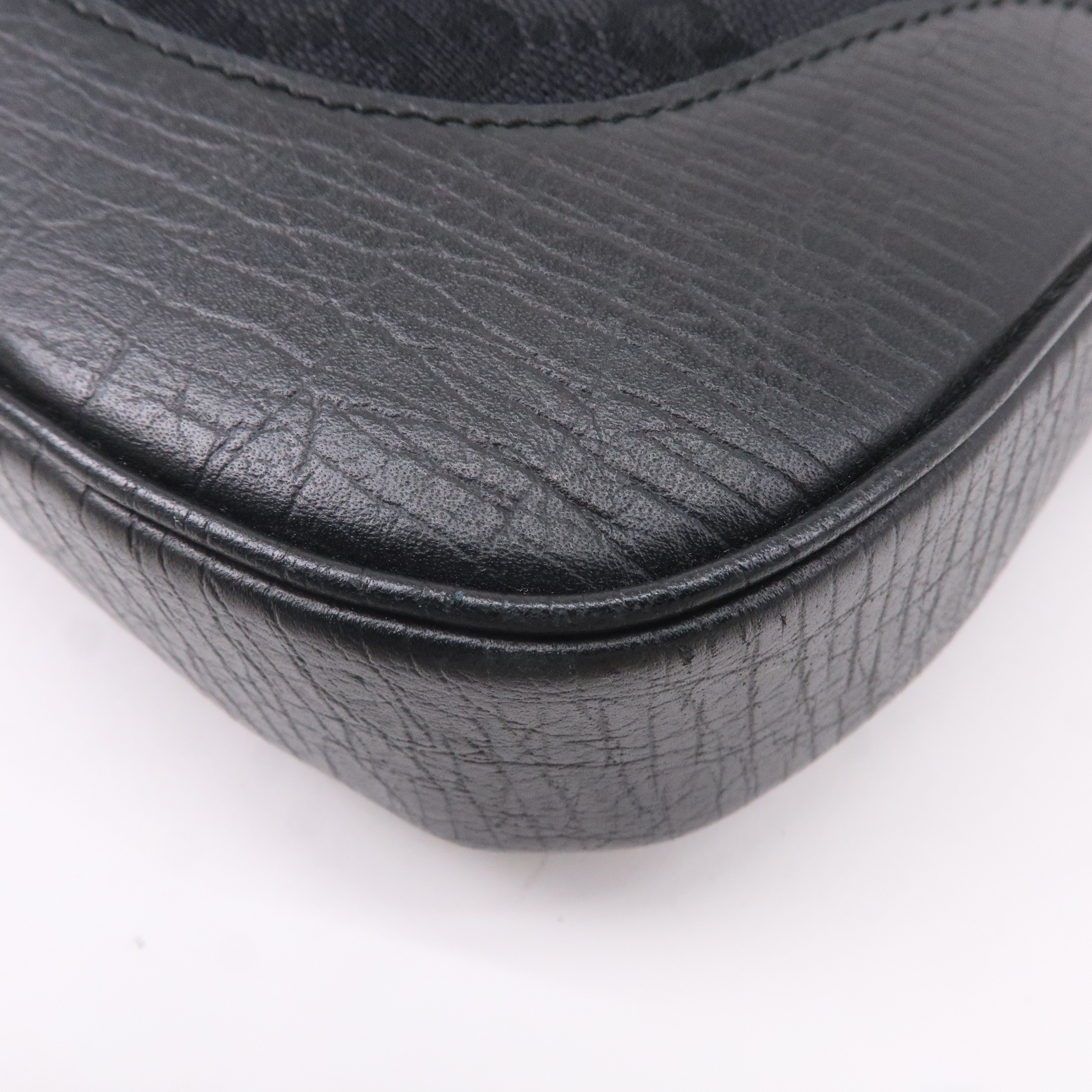GUCCI Sherry GG Canvas Leather Shoulder Bag Black 130779