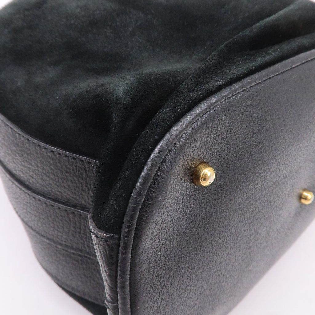 Gucci Bamboo Suede Leather Black 2WAY Bag 001.3754.1657