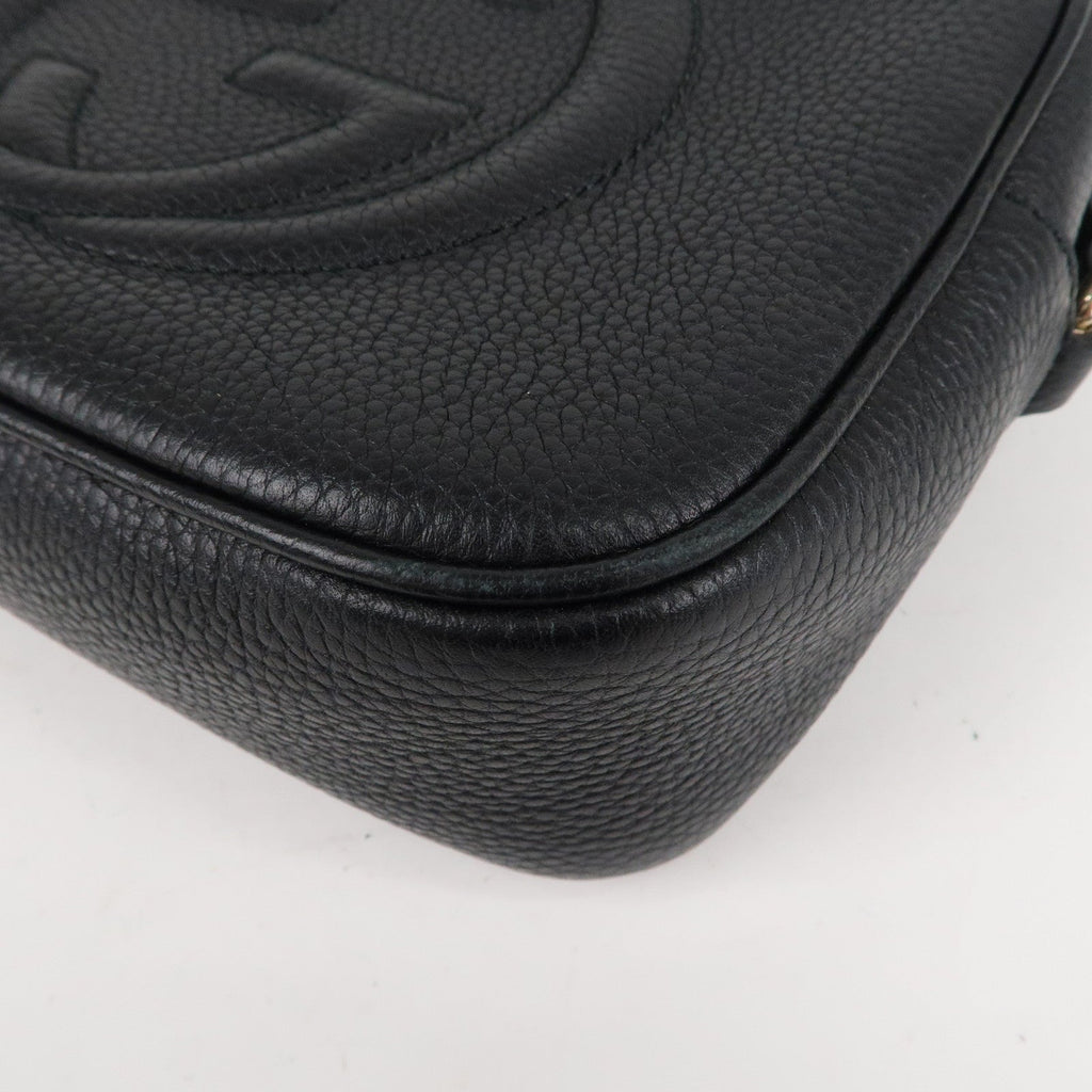 GUCCI SOHO Small Disco Leather Shoulder Bag Black 308364