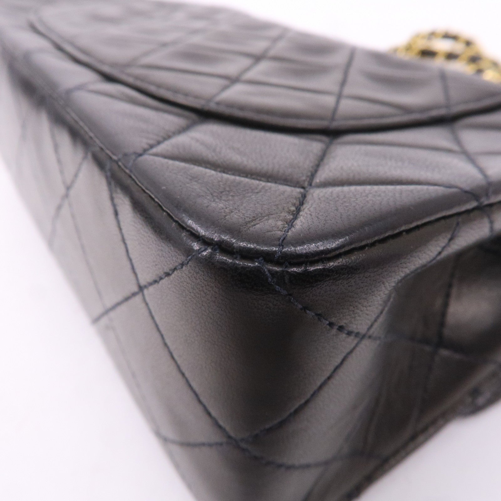 CHANEL Matelasse Lamb Skin 23 Double Flap Shoulder Bag A01113