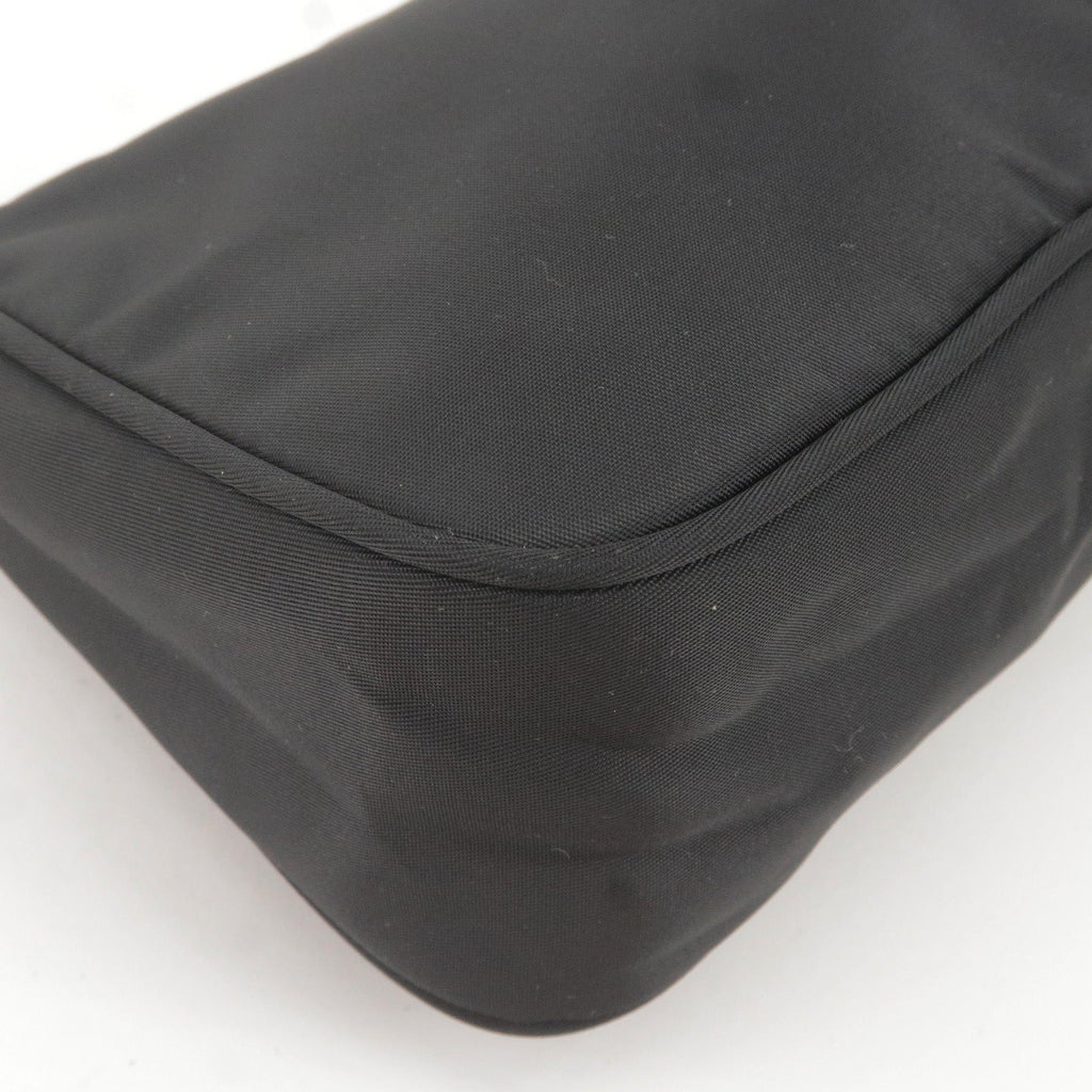 Prada Logo Nylon Pouch Hand Bag NERO Black MV633