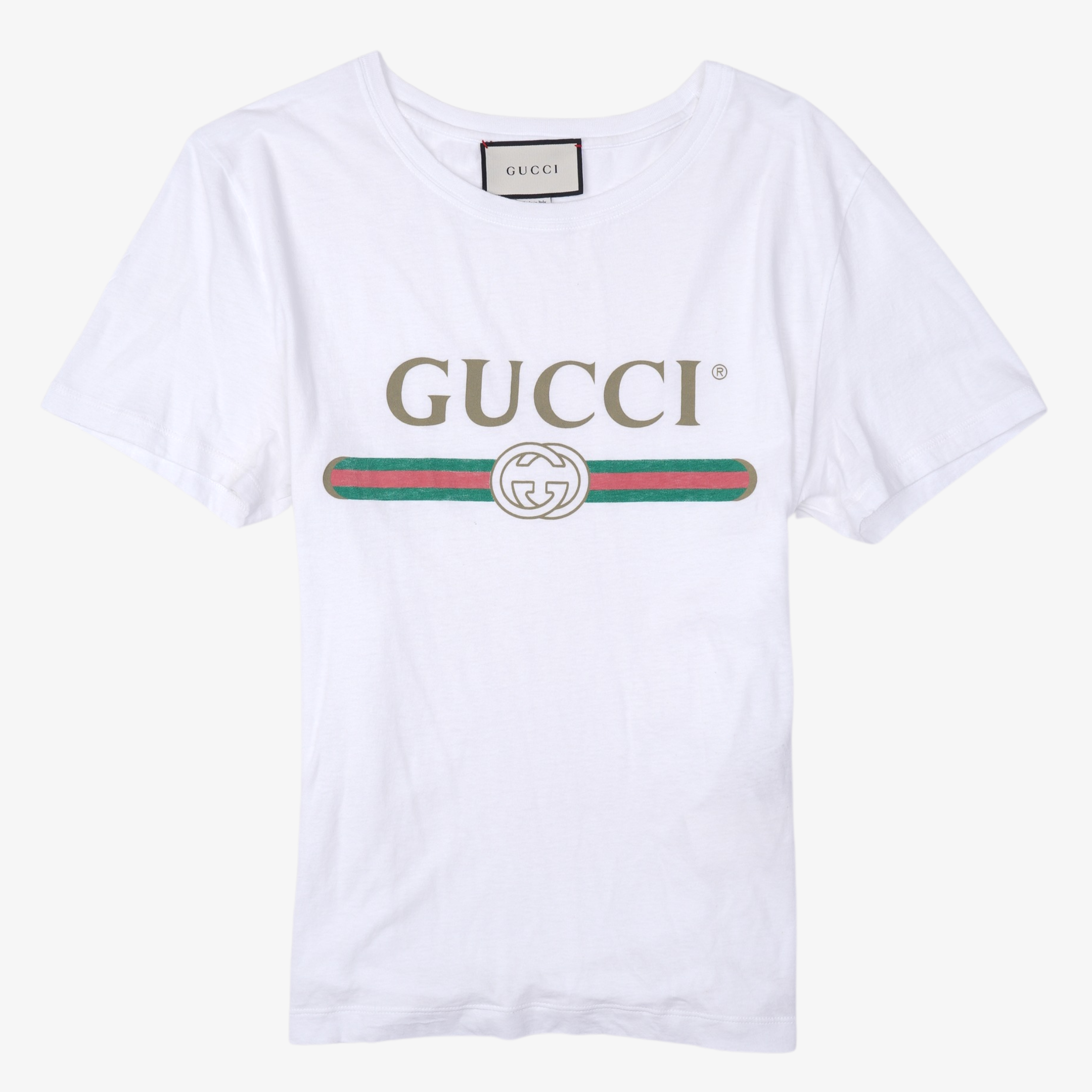 Gucci Mens Fake Logo T-Shirt White S