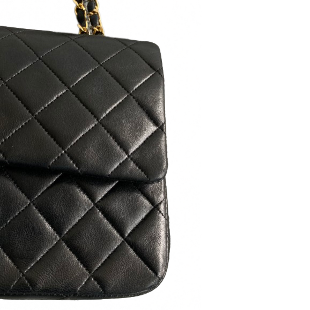 Chanel Black Leather Double flap shoulder bag