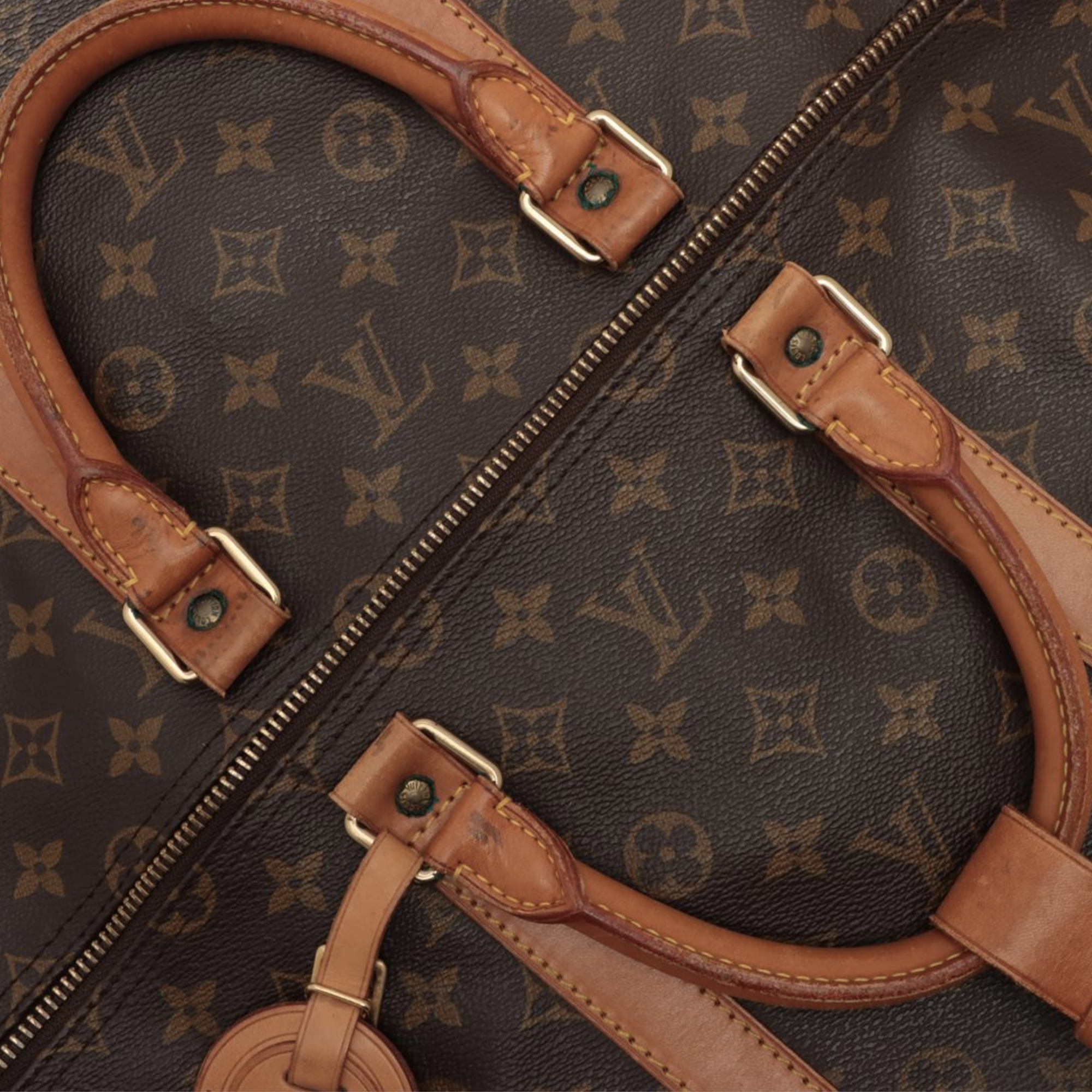 Louis Vuitton Brown Canvas Keepall Bandouli√®re 55 handbag bag