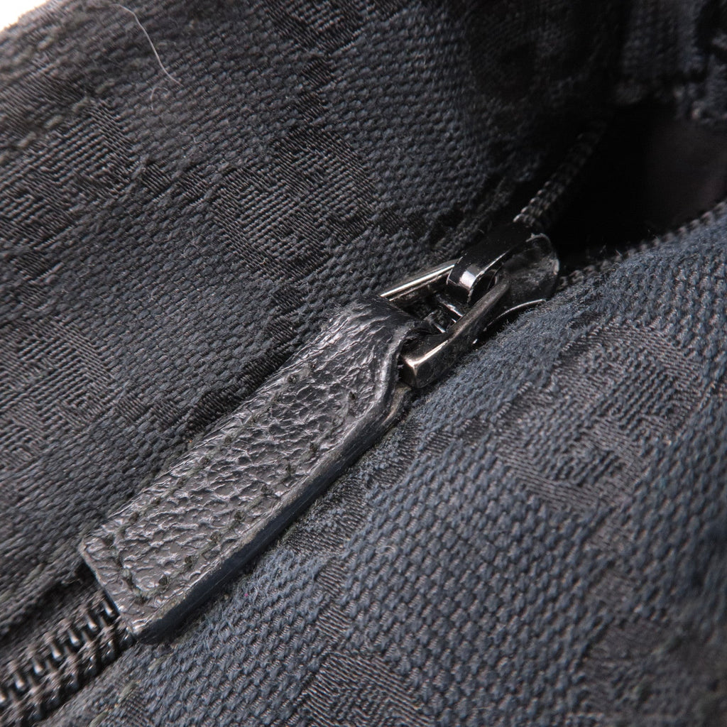 GUCCI Sherry GG Canvas Leather Shoulder Bag Black 189749