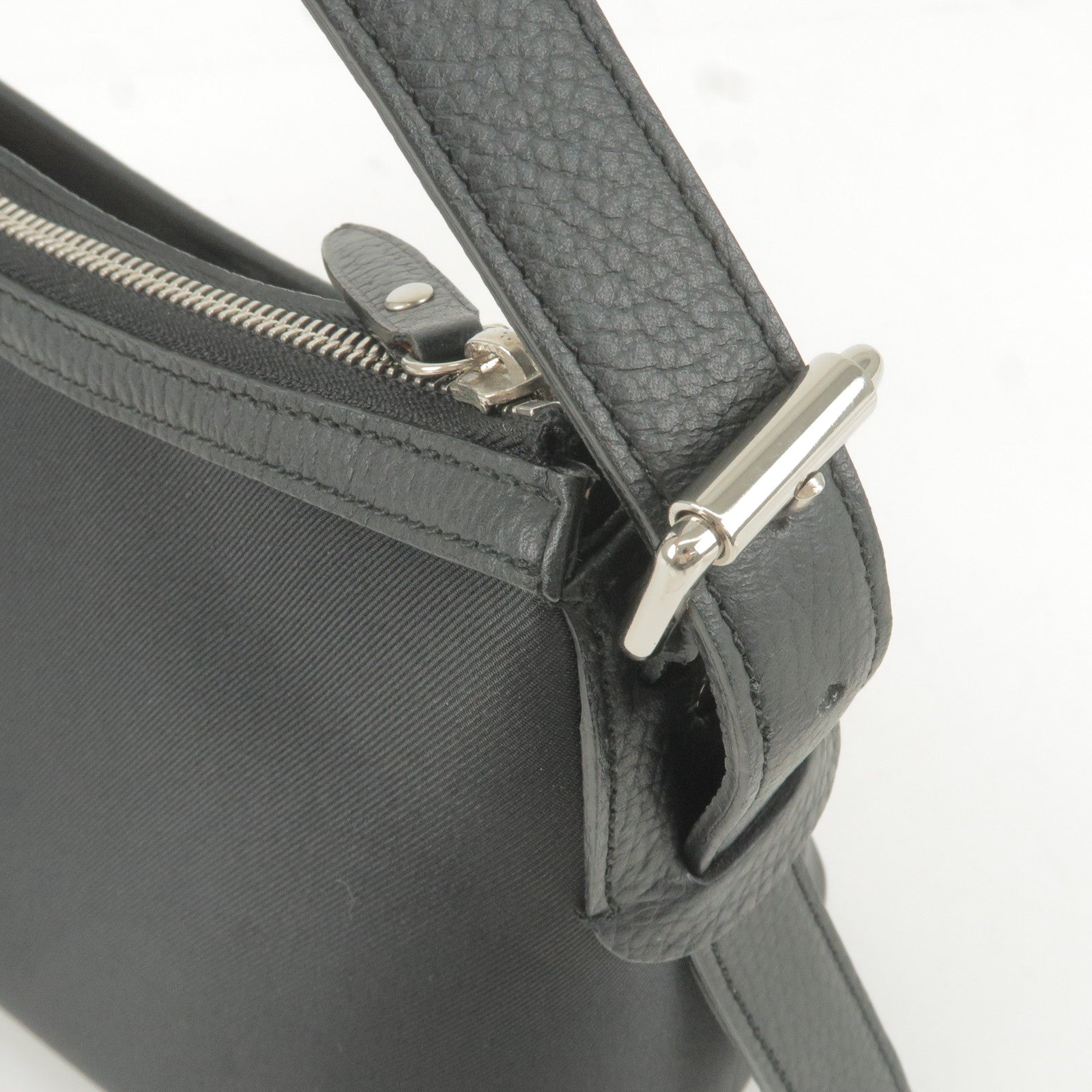 BURBERRY Nova Plaid Canvas Leather Shoulder Bag Beige Black