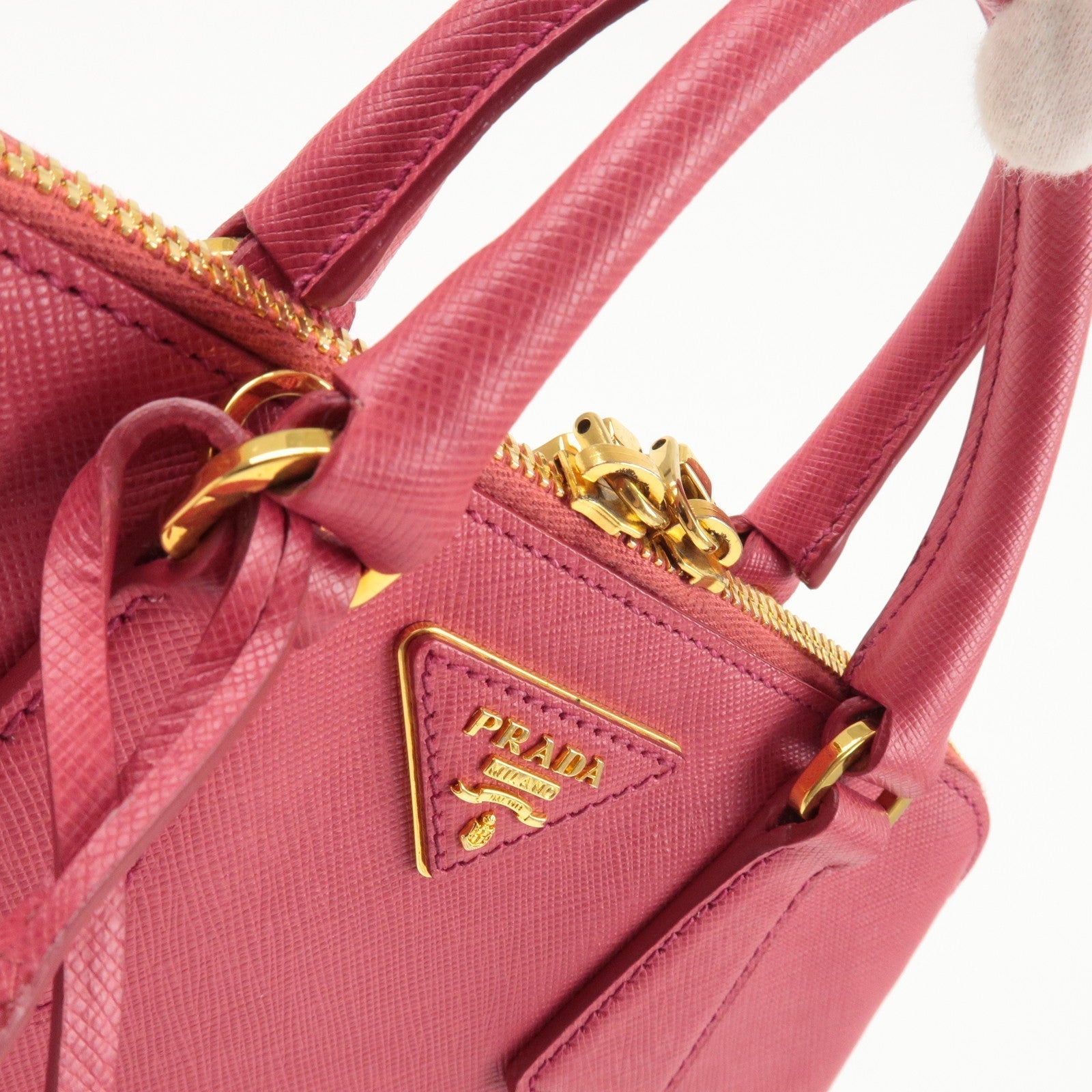 Prada Logo Leather 2Way Hand Bag Shoulder Bag Pink BL0838