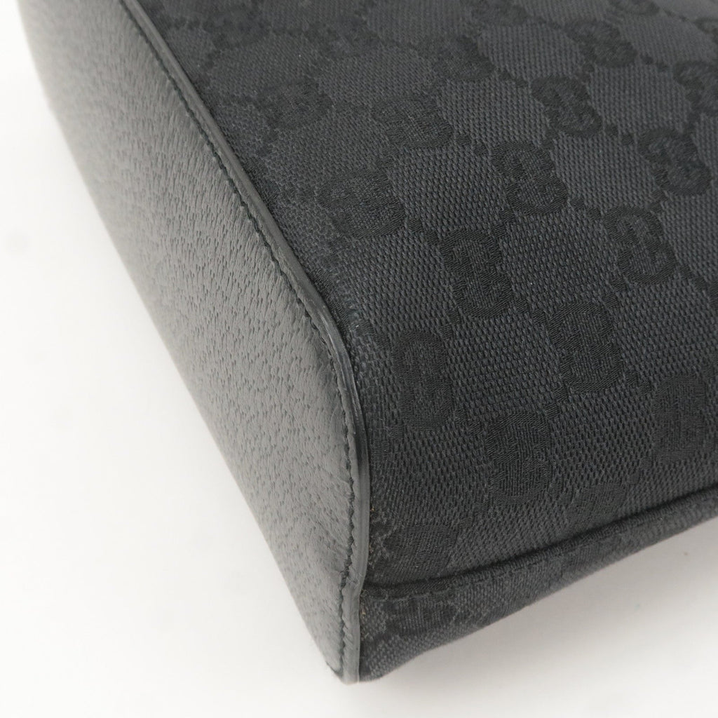 GUCCI GG Monogram Canvas Leather Shoulder Bag Black 115003