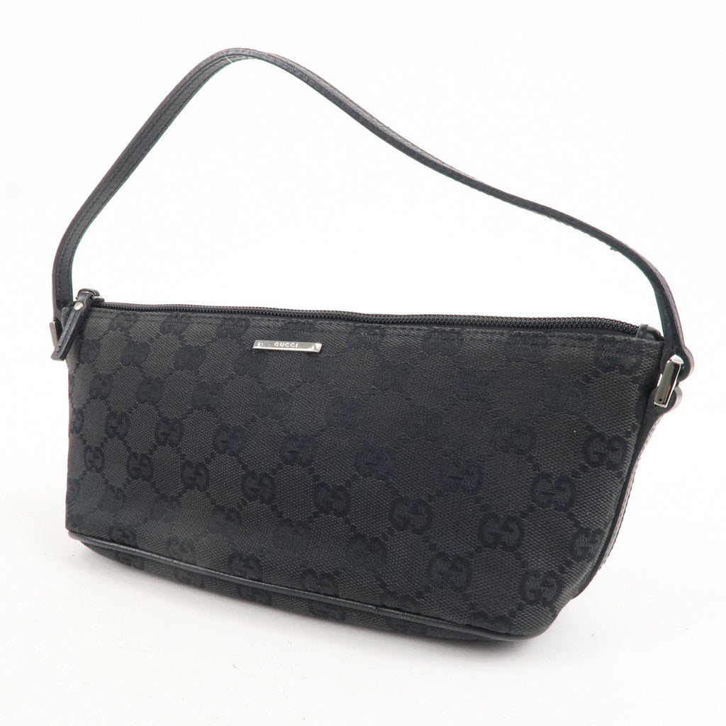 GUCCI Set of 2 Boat Bag GG Canvas Leather Pouch 07198 039.1103