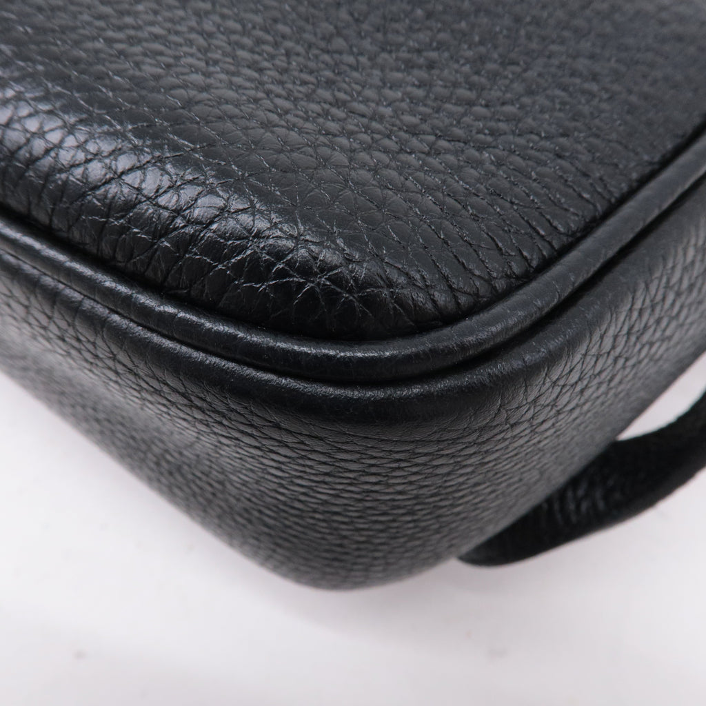 GUCCI SOHO Small Disco Leather Shoulder Bag Black 308364