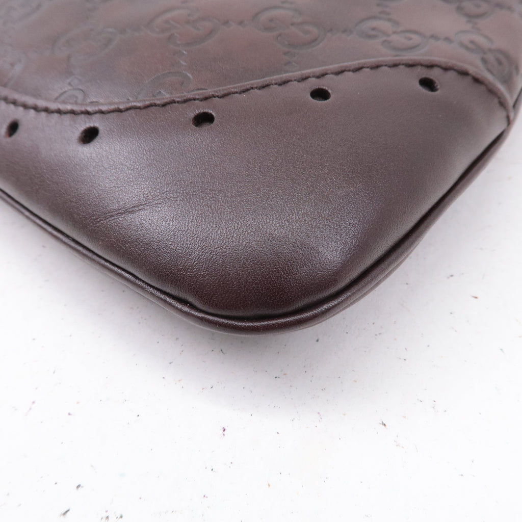GUCCI Guccissima Leather Shoulder Bag Hand Bag Brown 145778