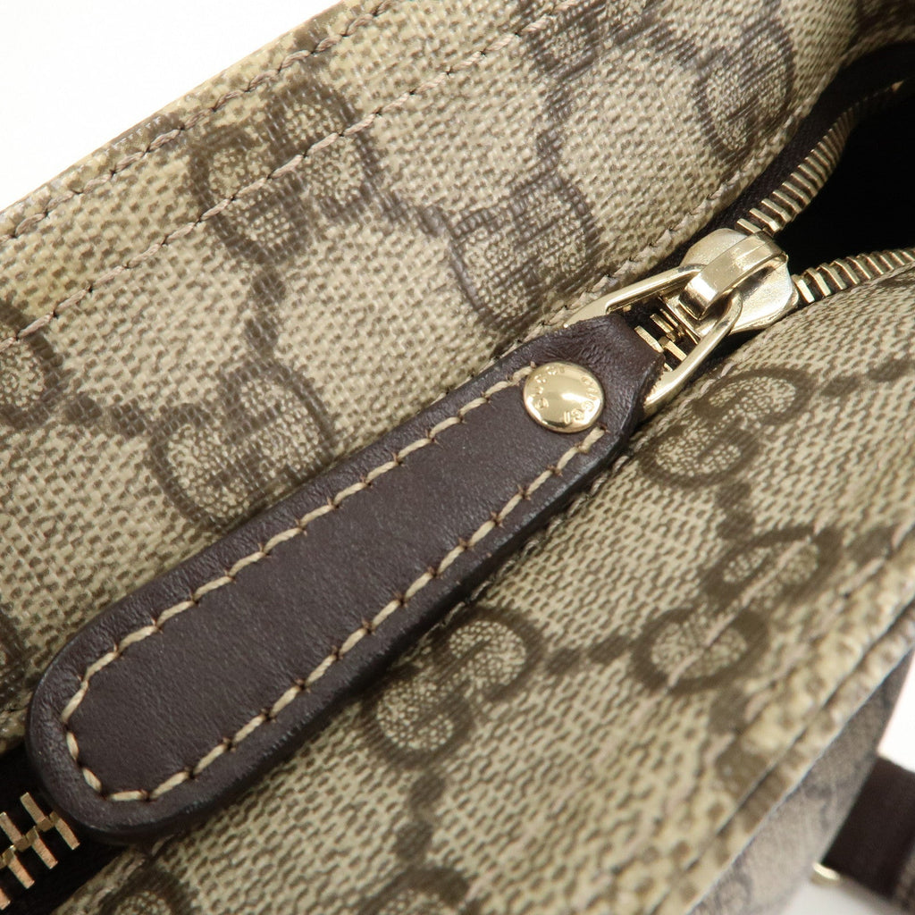 GUCCI GG Supreme Leather Shoulder Bag Beige Brown 201446