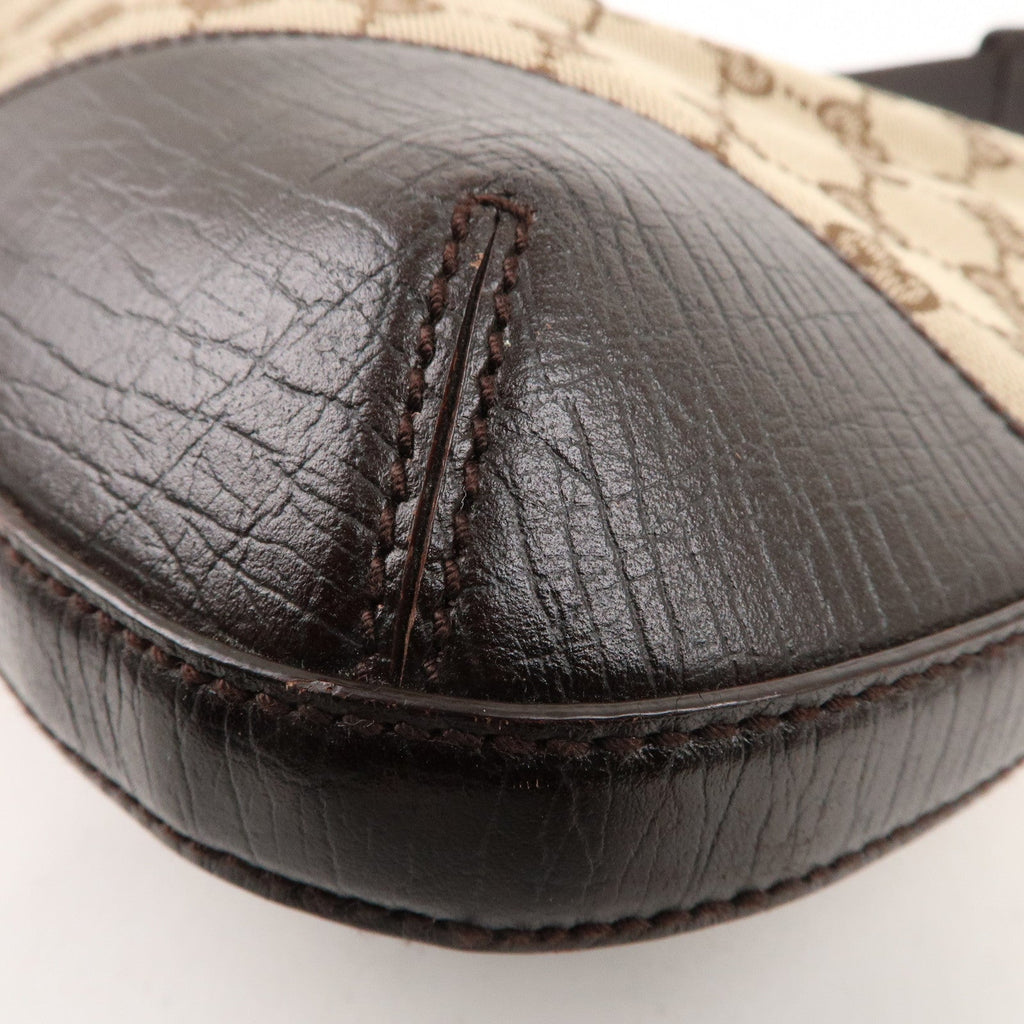 GUCCI Horsebit Sherry GG Canvas Leather Shoulder Bag Brown 137388