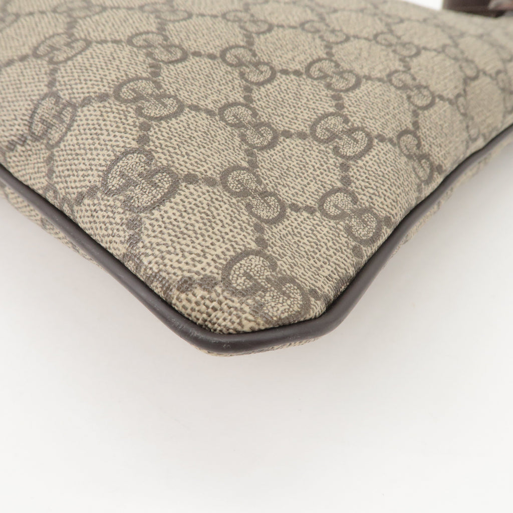 GUCCI GG Supreme Leather Shoulder Bag Beige Brown 201446
