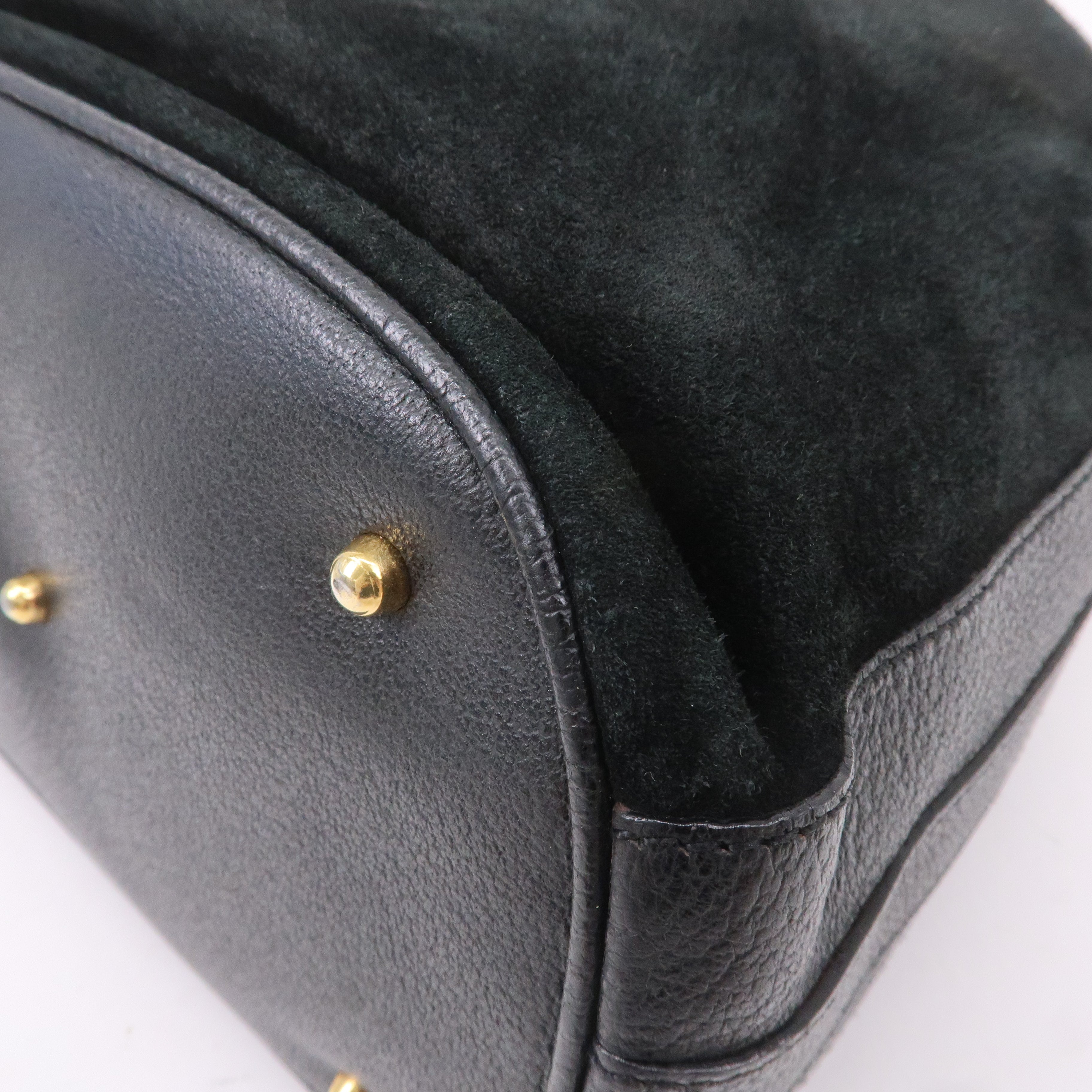 Gucci Bamboo Suede Leather Black 2WAY Bag 001.3754.1657