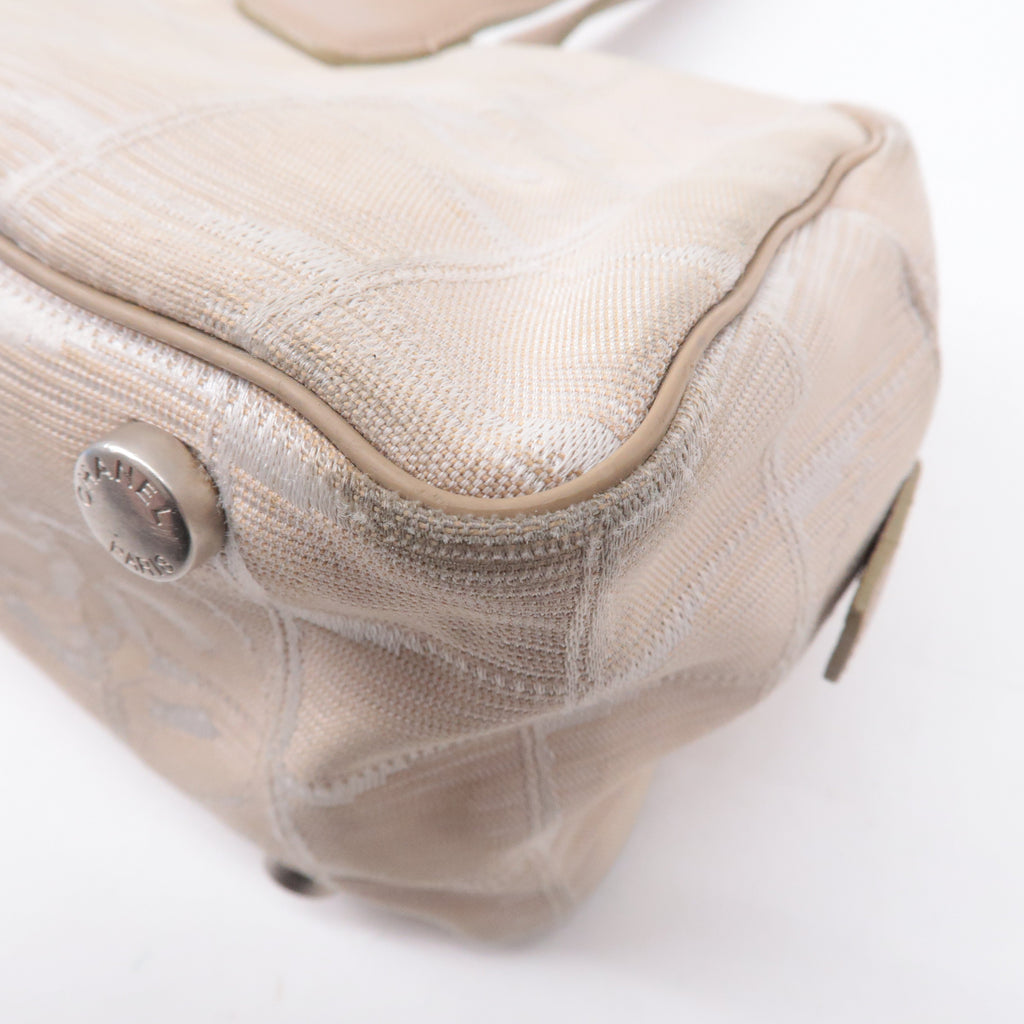 CHANEL New Travel Line Nylon Jacquard Leather Mini Bag A15828