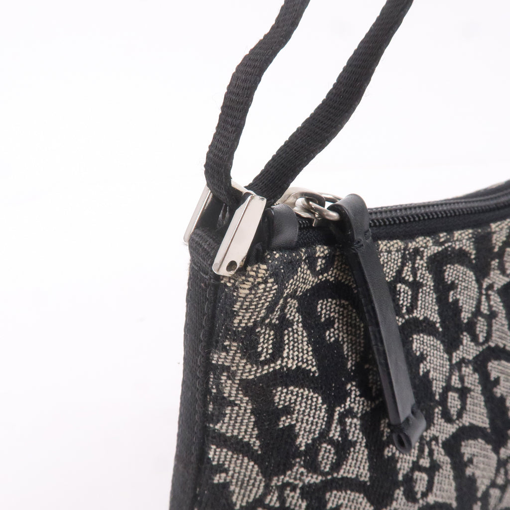 Christian Dior Trotter Canvas Leather Hand Bag Pouch Black