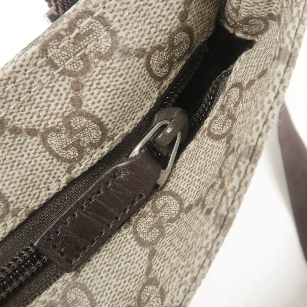 GUCCI GG Supreme Leather Shoulder Bag Beige Brown 141626
