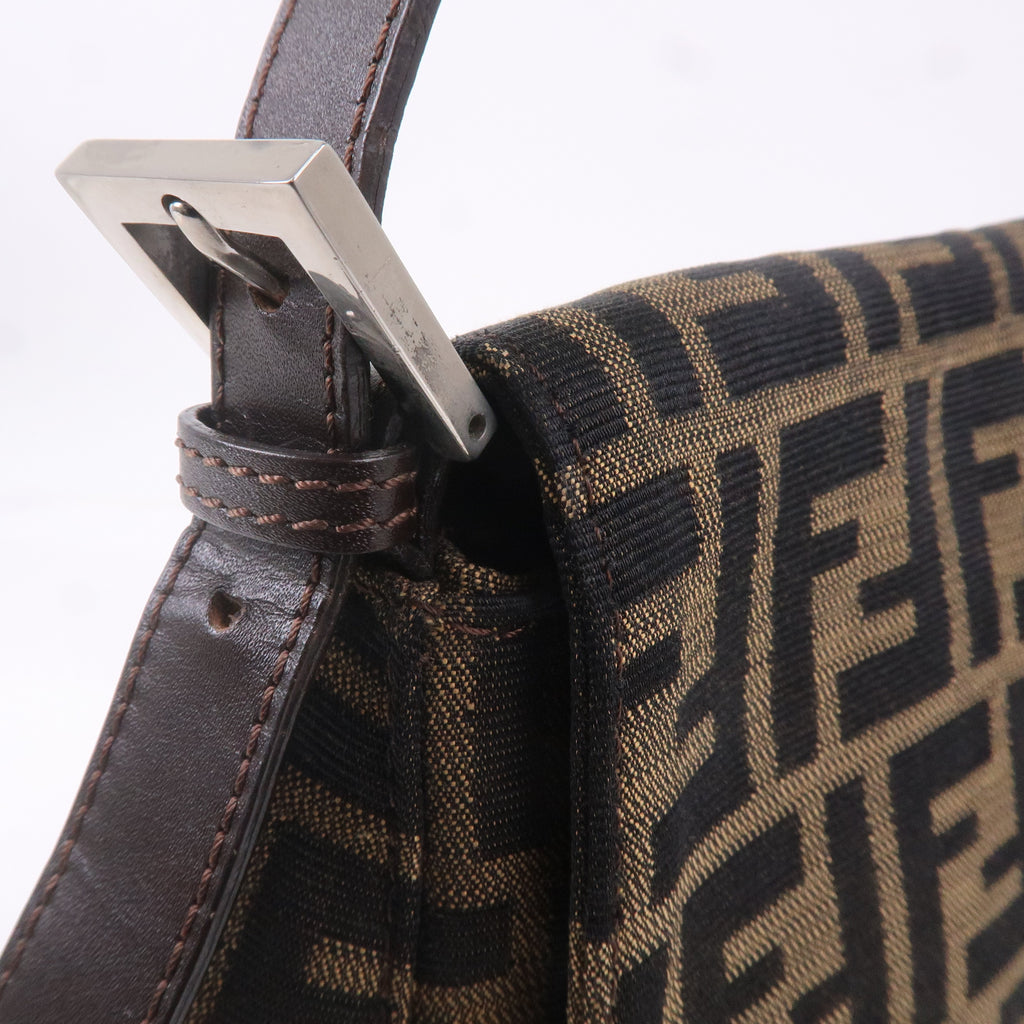 FENDI Zucca Canvas Leather Shoulder Bag 26325